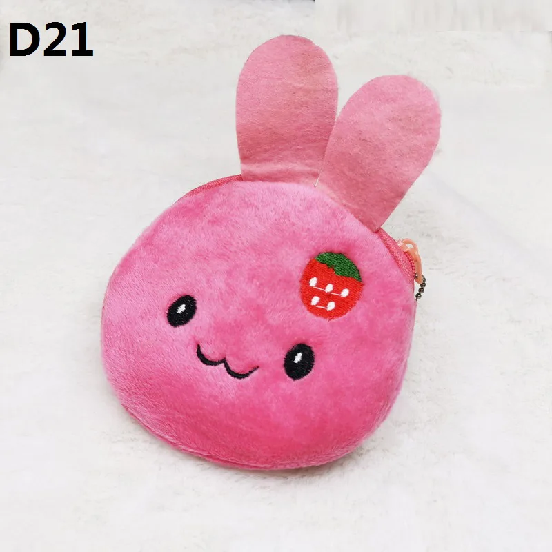 1 шт.,, мультяшный Kawaii Кошелек для монет, кошелек унисекс, милая сумка, плюшевые кошельки, кошелек на молнии, хлопковый Детский кошелек для девочек, Детский кошелек для монет - Цвет: red  rabbit