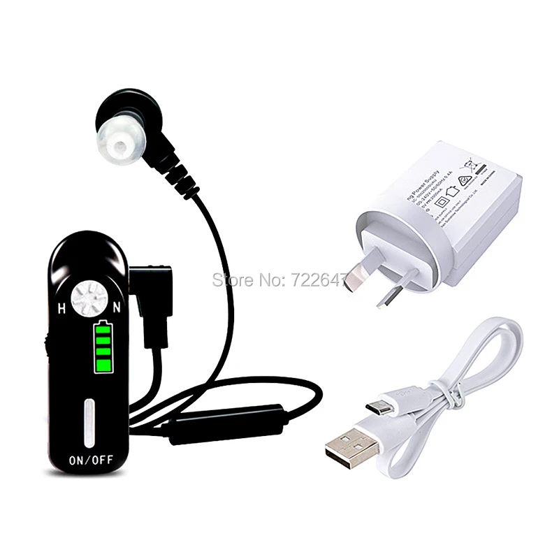 Single Ear - AU plug USB Перезаряжаемый Карманный слуховой аппарат слуховые аппараты для пожилых людей цифровые беспроводные супер усилители мощности для тяжелых глубоких потерь - Цвет: Single Ear - AU plug