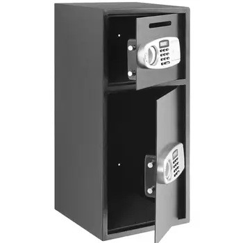 

Double Door Security Safe Box Steel Safe Box Strong Box with Digital Lock for Money Gun Jewelry Black
