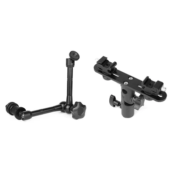 

ic Arm 11 Inch Articulating Arm ic Friction & Dual Flash Bracket Hot Shoe Speedlight Stand Umbrella Holder