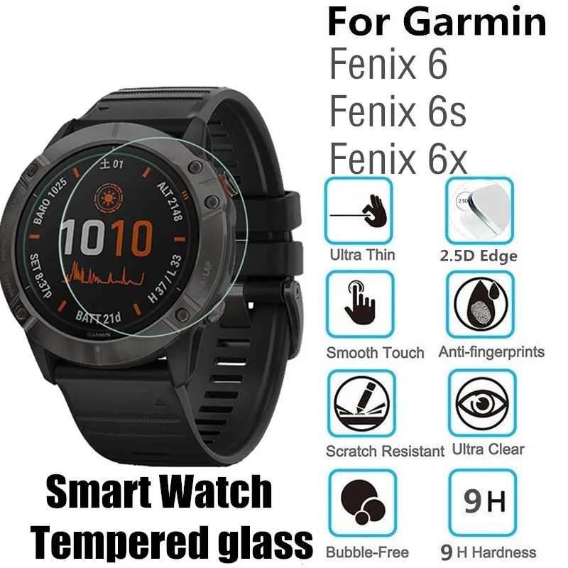 10 шт., закаленное стекло для Garmin Fenix 6X6 S, круглые Смарт-часы Fenix 6, защитная пленка d35,5 мм d40,5 мм d37мм, защитная пленка для экрана