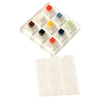 

9Pcs Switchs Tester with Acrylic Base Blank Keycaps for Kailh Box Mechanical Keyboard White Orange Yellow Blue Jade Navy