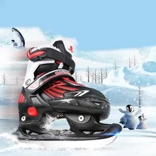 1 пара для взрослых Для женщин Для мужчин зимний лед лезвие Скорость коньки обувь льда лезвия теплые Термальность Хоккей катание 4 размера Регулируемый Patins