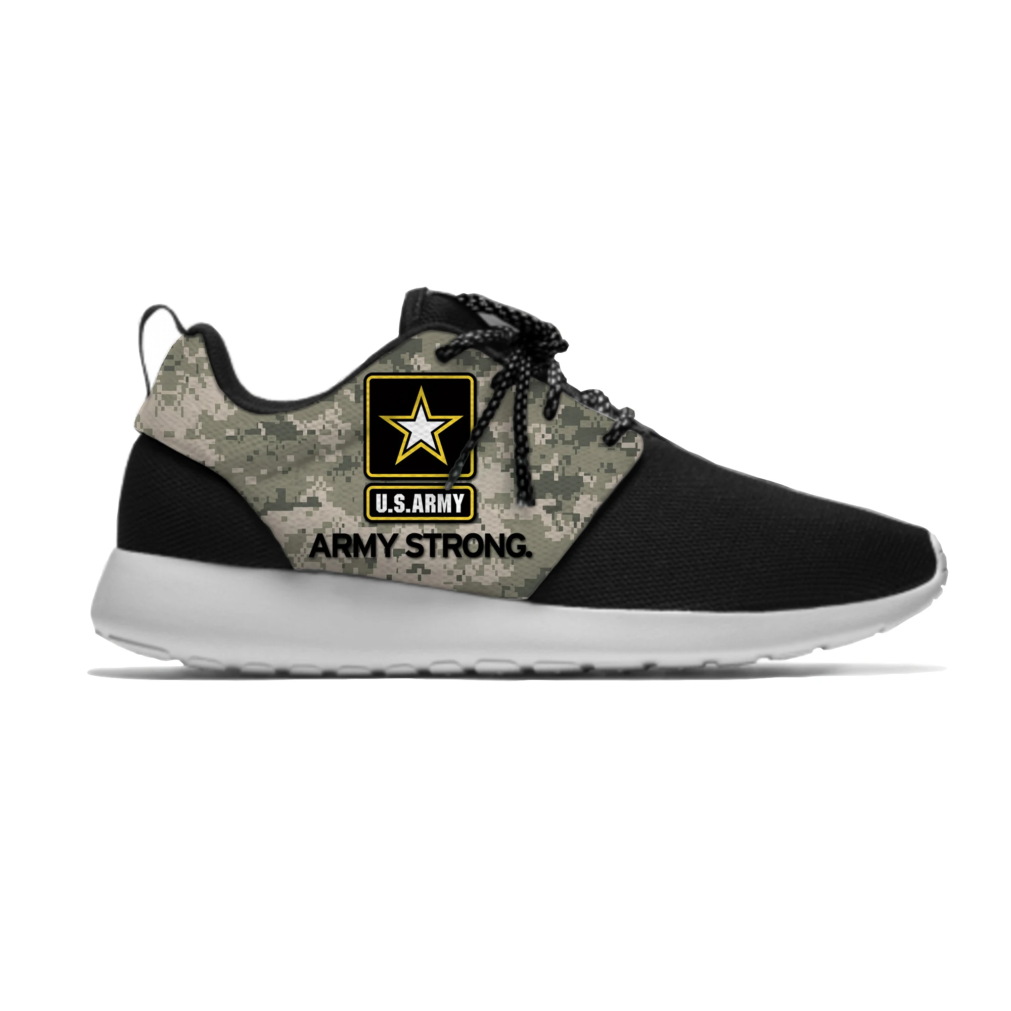 U.S. ARMY Emblem Logo Strong camouflage Novelty Design Lightweight Sport Running Mesh Shoes Men Women Casual Breathable Sneakers |