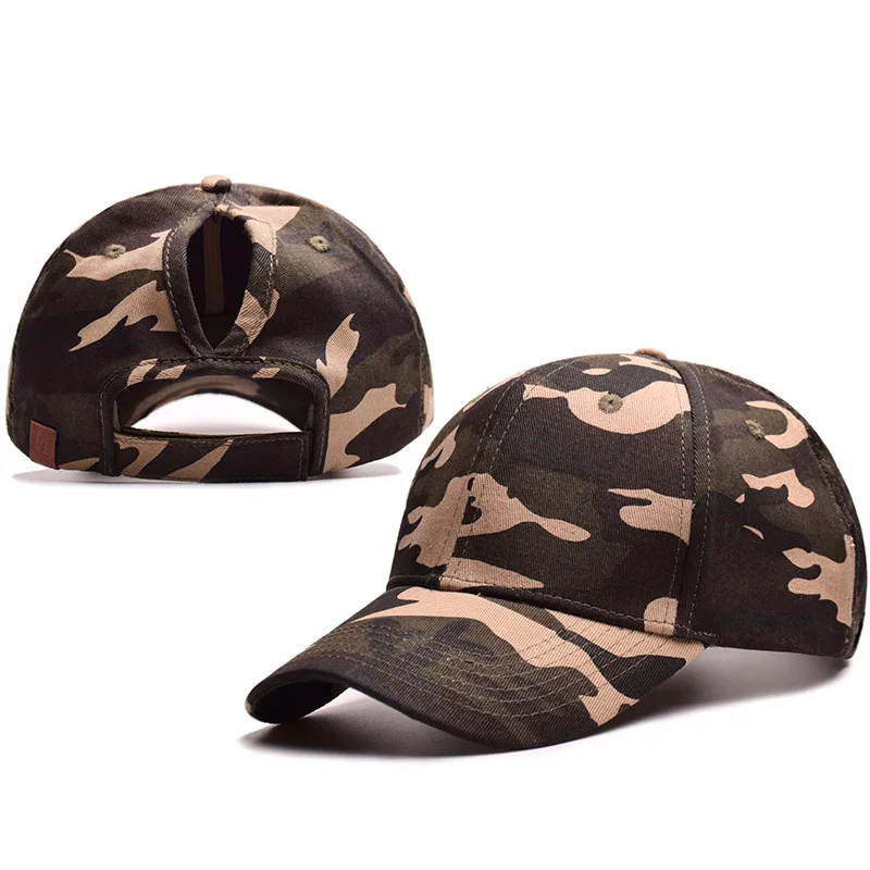 

Cross Border for 2018 New Style Camouflage Labeling Ponytail Baseball Cap Europe And America Stroke Adjustable Ponytail Brim Hat