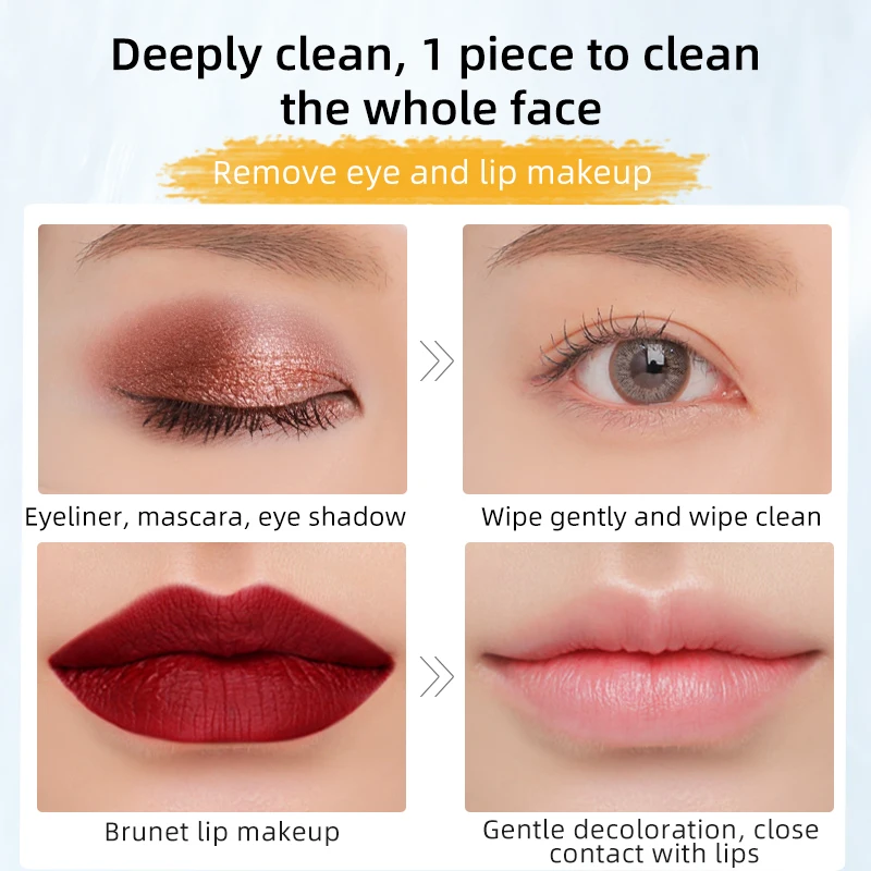 Portable Disposable Makeup Wipes Deep Cleaning Makeup Removing Wipes Hypoallergenic No Stimulation Makeup Remover Wipes