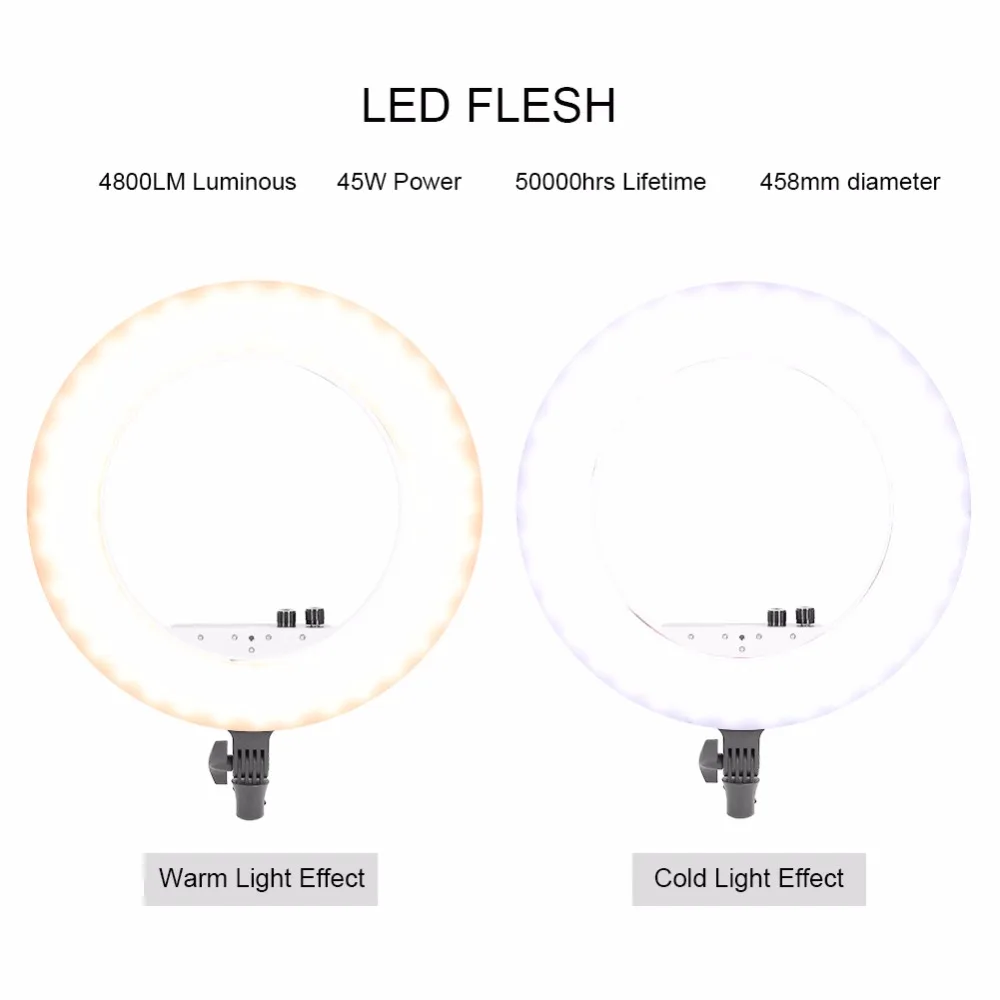 ЕС/США/Великобритания Plug Dimmable светодиодный Selfie кольцевой светильник фотография видео живое Освещение 3200 K-5600 K теплый/холодный свет макияж инструменты