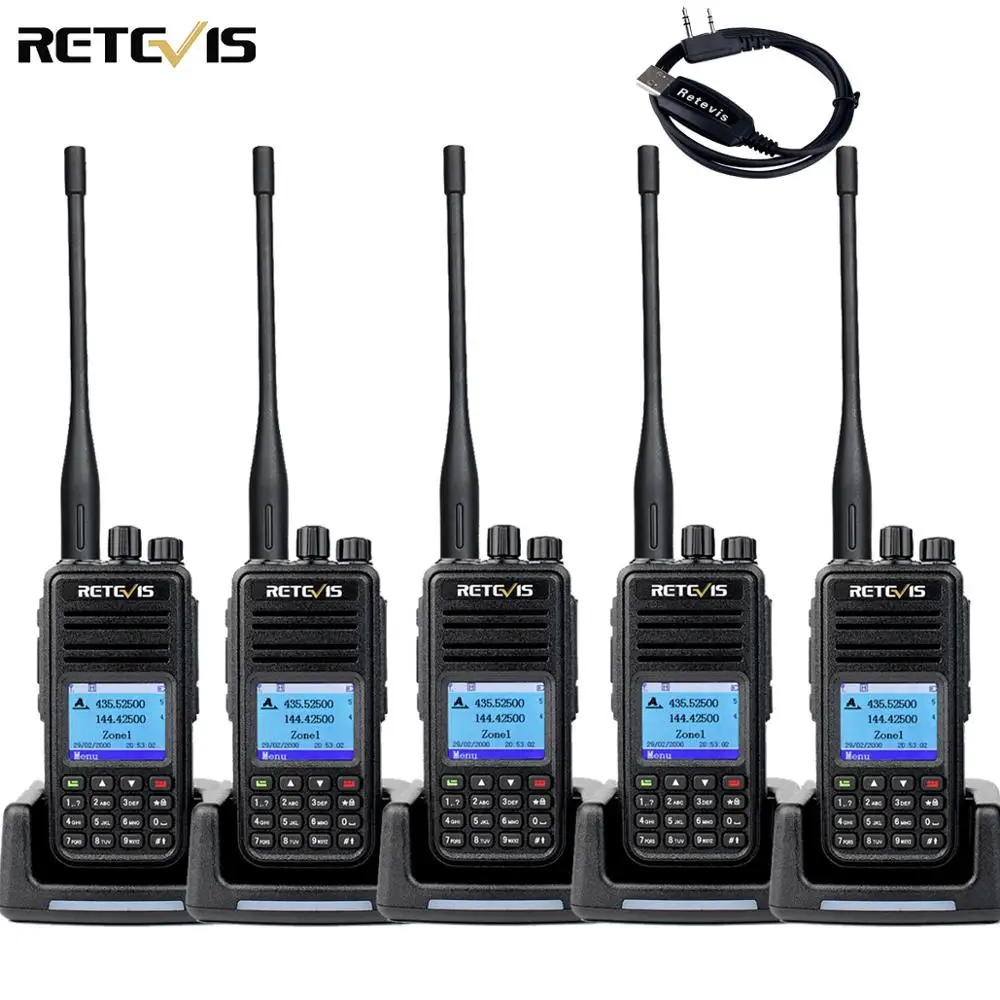 Радиоприемник RETEVIS RT3S DMR цифровая рация с GPS Ham Amador 5 шт. Вт VHF UHF Двухдиапазонная