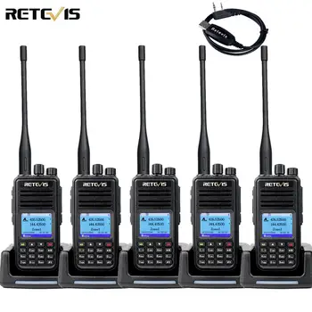 

RETEVIS RT3S DMR Radio Digital Walkie Talkie GPS DMR Ham Radio Amador 5PCS 5W DMR VHF UHF Dual Band Compatible with Mototrbo/TYT