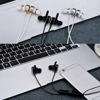 

Magnetic Wireless Bluetooth 4.1 Headset In-ear Sports Noise Reduction Stereo With Mic Earpiece For iphone and Android phone