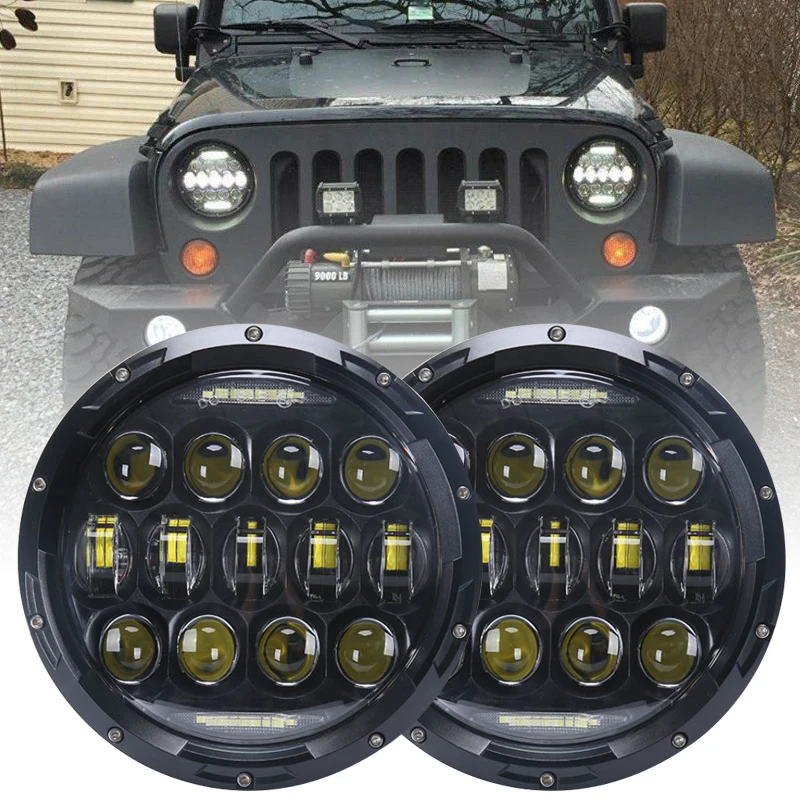 7 "дюймовый 75 Вт круглый светодиодный проектор фары для 2007-2017 Jeep Wrangler JK 2/4 двери