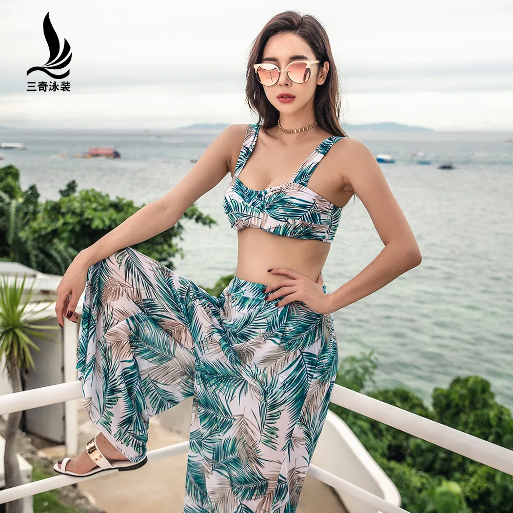 

Manufacturers Direct Selling Sanqi Women's Three-piece Set Bikini Small Bust Gathering-Underwire Slimming Hot Springs Bikini Swi