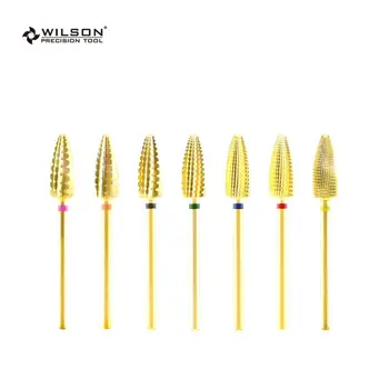 

10PCS/Typhoon Bit(Fastest Remove Acrylics&Gels)[Gold/Silver]One directional(for Right Hand use only)WILSON Carbide NailDrillBit