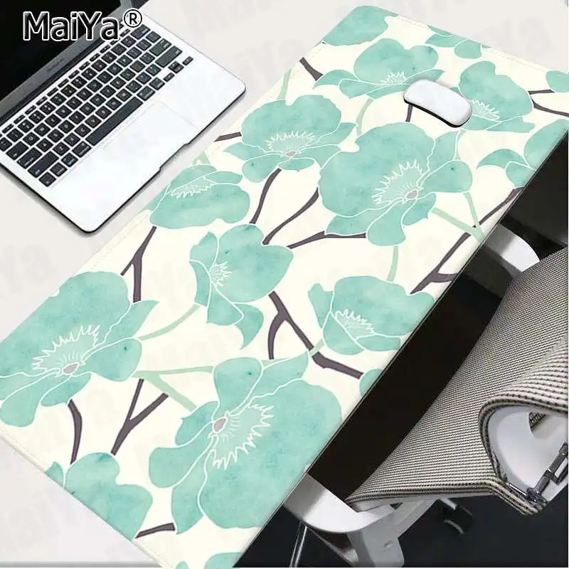 Подарочный коврик Maiya Boy, покрытый листьями, фиксирующий край, коврик для мыши, игровой коврик,, большой коврик для мыши, клавиатуры, коврик