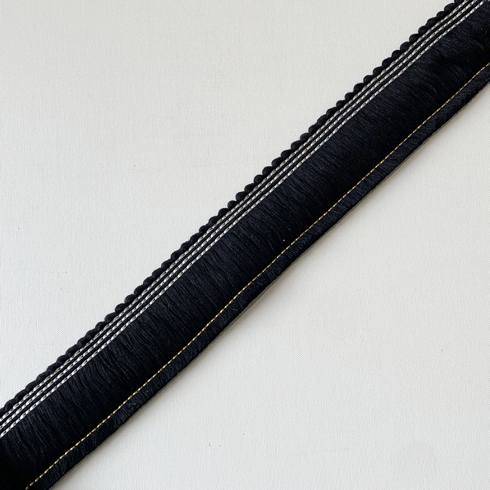 장 블랙 화이트 트림 프린지 소파 홈 인테리어 의류 장 베개 레이스 액세서리 4.5cm 폭 5미터/롤