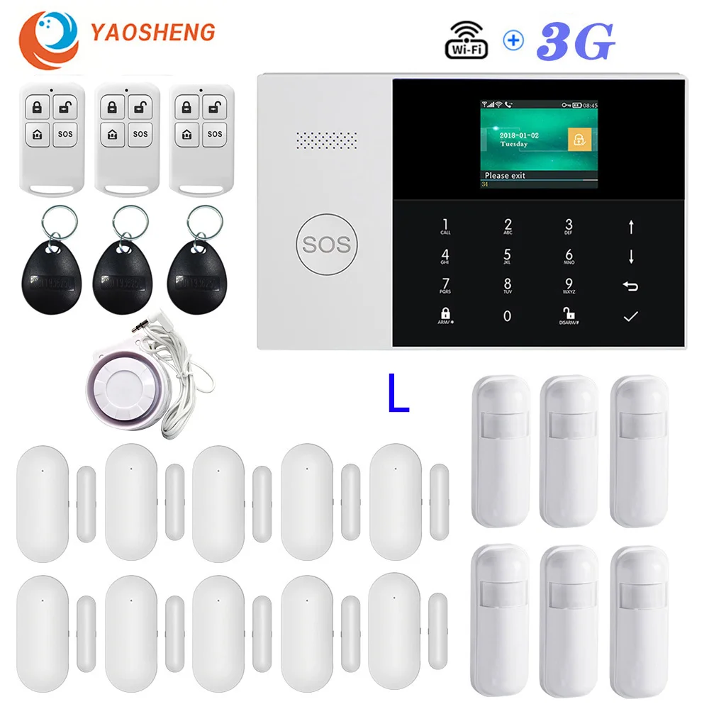 

3G Wireless SMS GPRS Security Alarm System Smart home kit Remote APP Control Factory House wifi Alarm Host For IOS Android