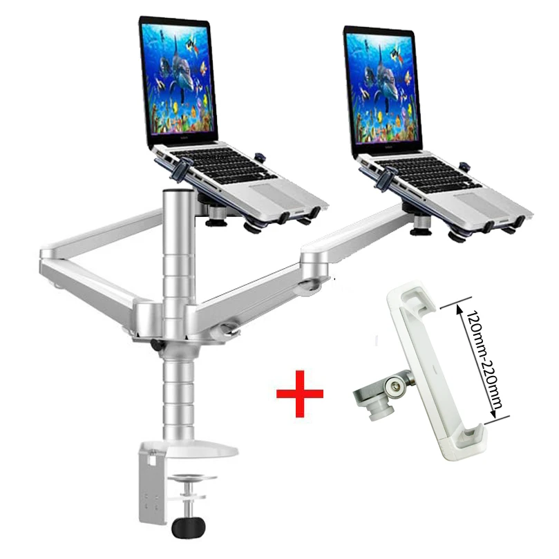 OA12X aluminum multifunctional dual arm two pad desk mount 10"15