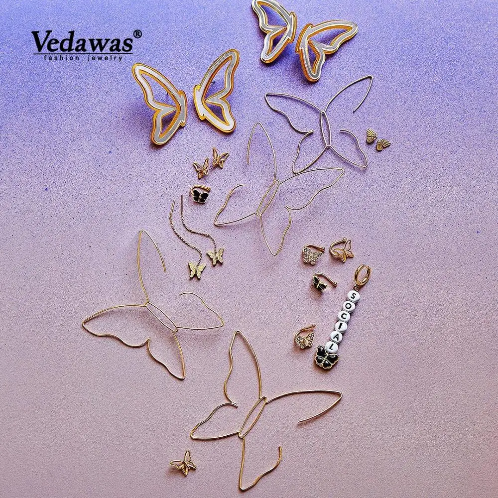 

Vedawas 2019 Newest Monarch Vega Polaris Drop Earrings Women Luxury Circle Crystal Earrings Brincos Fashion Jewelry Wholesale