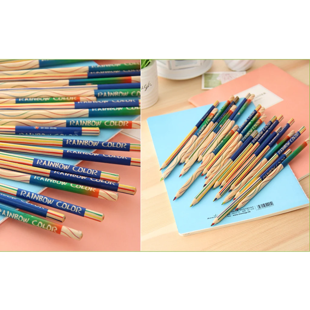 12x Rainbow Professional Oil Based Colored Pencils for Artist Kids Beginners Color Pencils for Coloring Drawing and Sketching