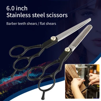 

Hairdressing Scissors 5.5'' Shear 6'' Flat Scissor Professional Barber Hairs Cutting Styling Tool Thinning Hair cut Scissors