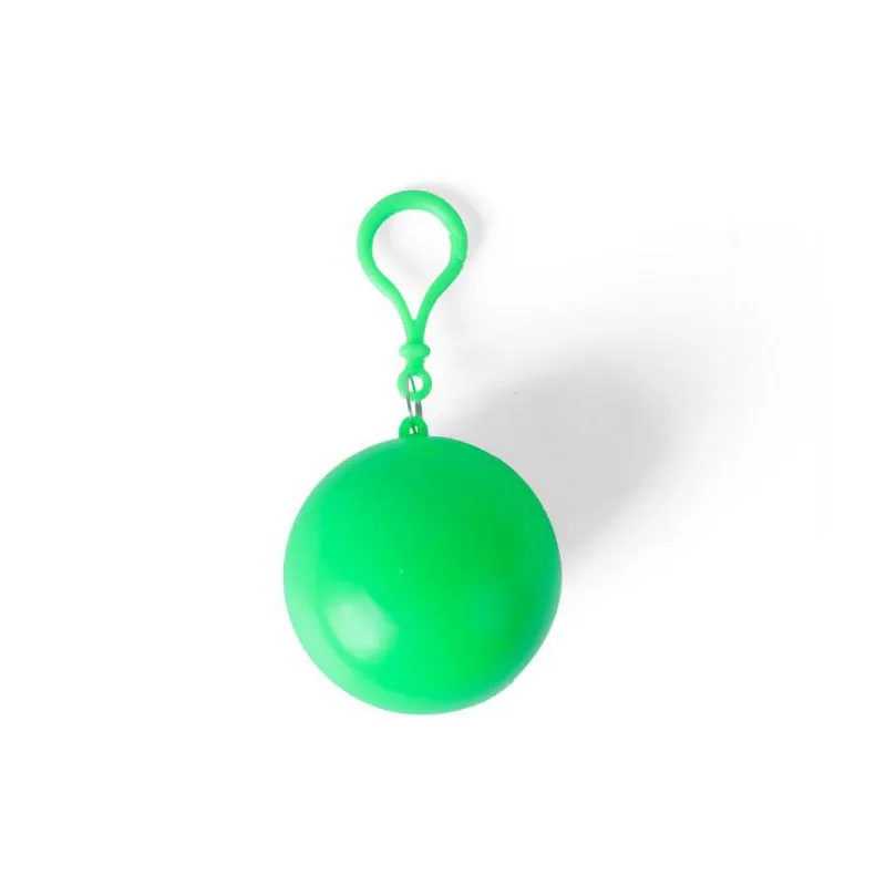Дорожный аварийный плащ пластиковый плащ с капюшоном портативный одноразовый брелок дождевик мяч - Цвет: Зеленый