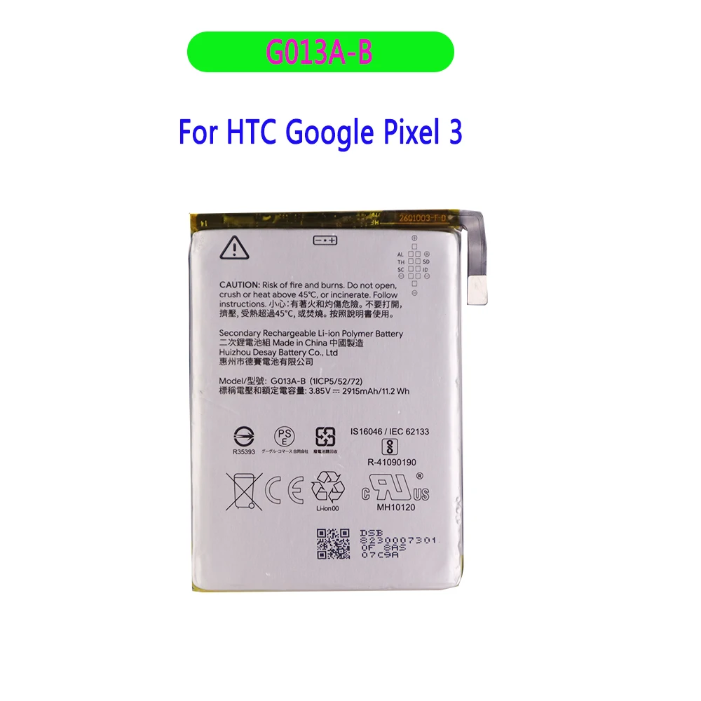 Оригинальные аккумуляторы для htc Google Pixel 3 G013A-B 2915 мАч сменная батарея для мобильного телефона