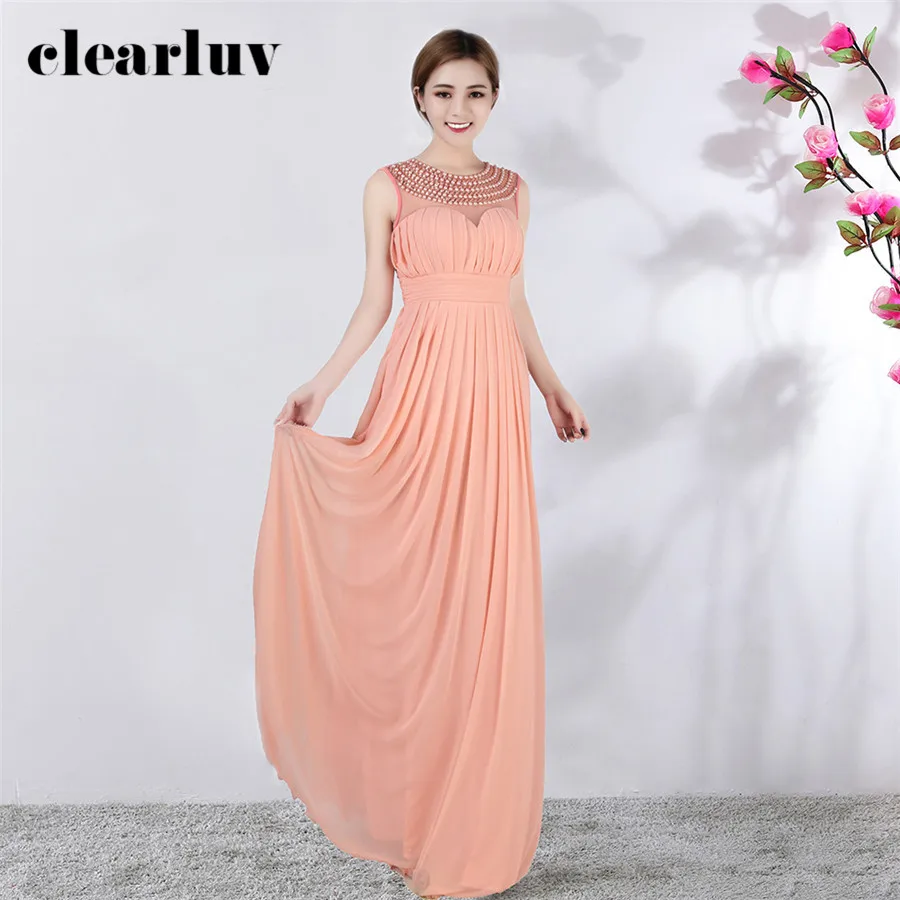 

Evening Dress Pink Pleat Robe De Soiree Plus Size Long Straight Prom Gowns DX361 2020 New Elegant Sleeveless Formal Party Gowns
