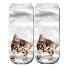 Женские носки; Новинка; зимние короткие носки с забавным котом; Милые цветные носки-башмачки с рисунком кота; Calcetines Mujer Skarpetki Damskie