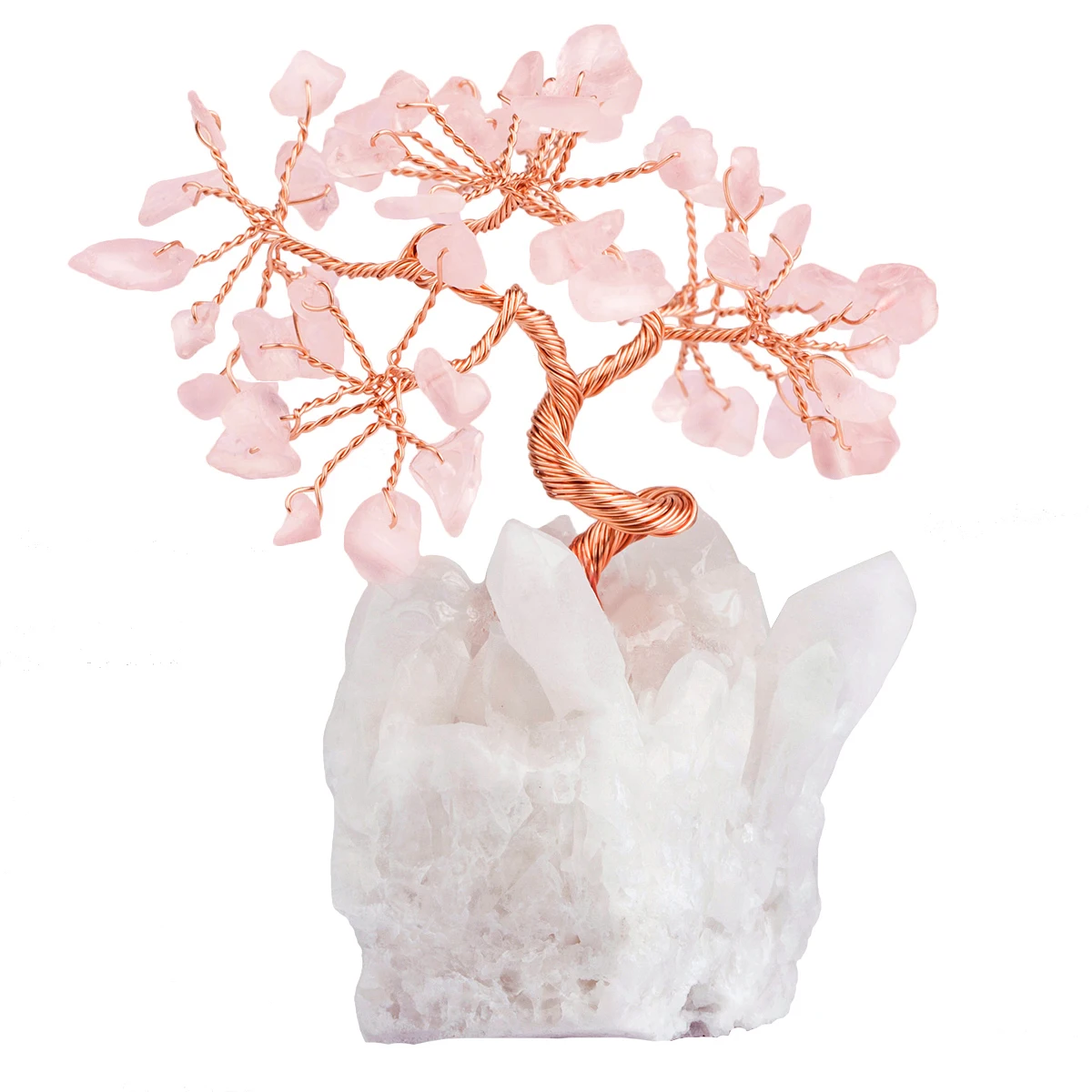 TUMBEELLUWA Natural Rough Rock Quartz Luck Base Reiki Crystal Chips Gravel Minerals Luck Money Tree Room Decor Home Decoration