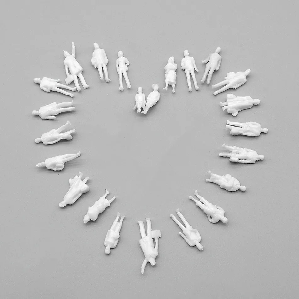 

1/87 mini model white miniature landscape construction toys can be collected sand table making figure statue ABS plastic