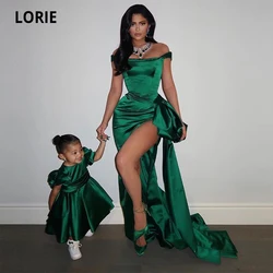 Simple Emerald Green Mermaid Evening Dresses Long 2021 Sexy Silt Off Shoulder Plus Size Adult Prom Party Celebrity Gowns
