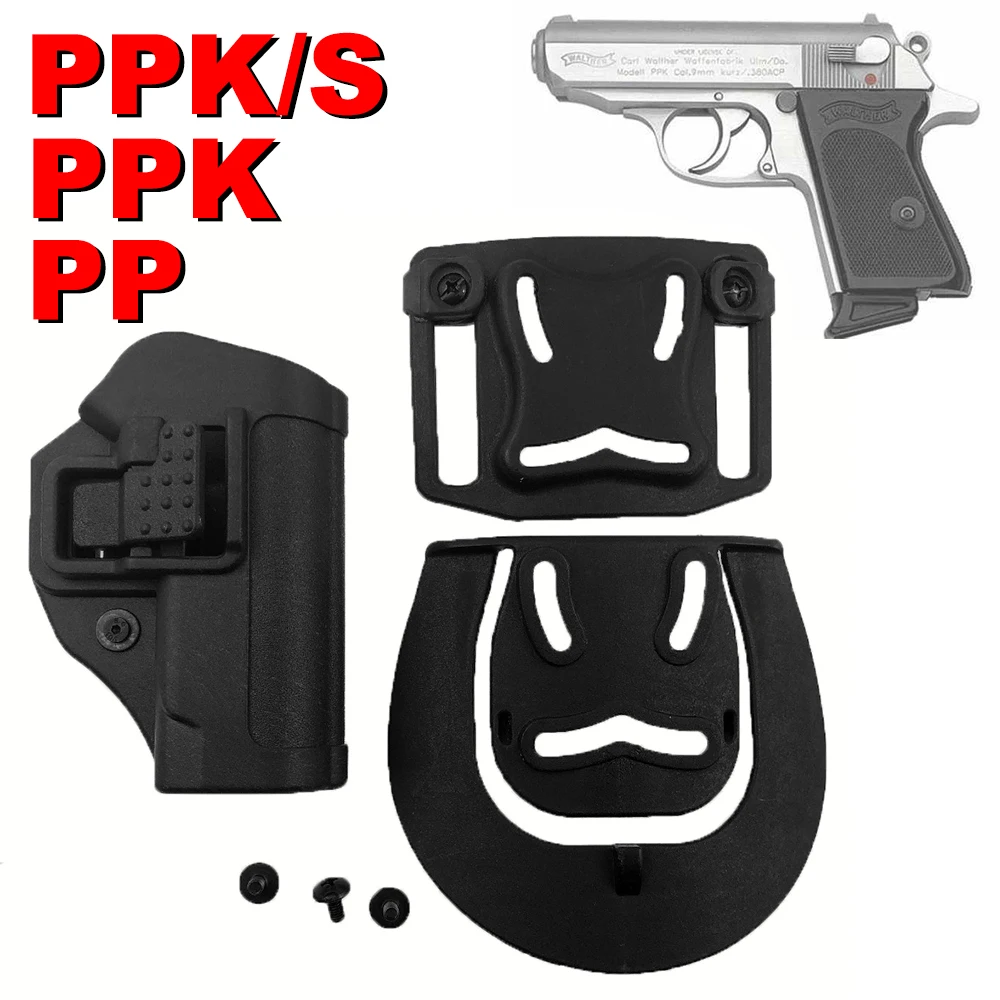 

TOtrait CQC Tactical Gun Holster Walther PP/PPK/PPKS Hunting Concealment Quick Right Hand Belt Loop Pistol Holster Case Pouch