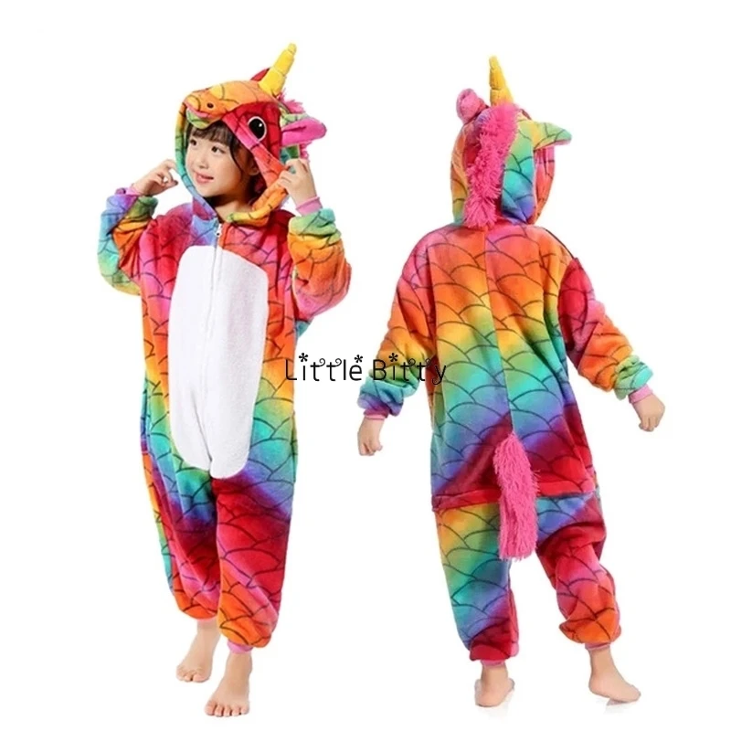 Пижамы для малышей; зимние пижамы; Детские пижамы с единорогом; Одежда для девочек с животными; Pizama - Цвет: L038
