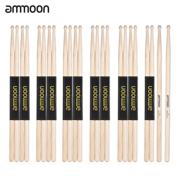 

12 Pairs/set ammoon Standard 7A Wooden Drumsticks Drum Sticks Fraxinus Mandshurica Wood Drum Set Accessories