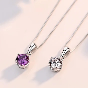 

Genuine S925 sterling silver Micro-set pendant female simple personality zircon Center of circle pendant silverware jewelry