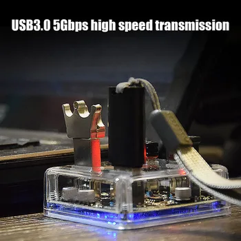 

Transparent Desktop with Rubber Anti-slip Mat External Power Supply One for Four Interface Converter NK-Shopping