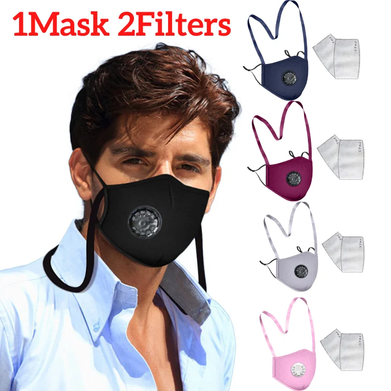 Маска для лица взрослых с подвесным тросом шеи 2 фильтра противовирусная