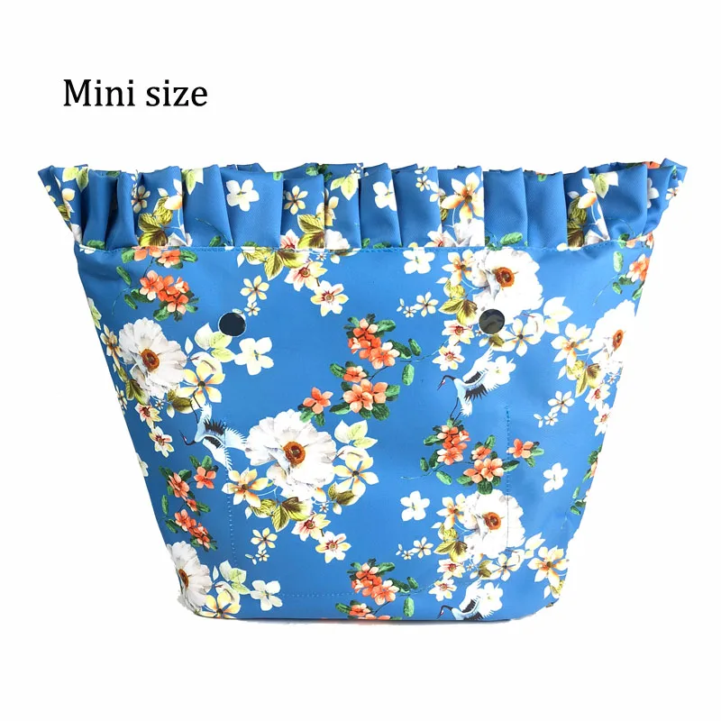 Цветочная окантовка подкладка красочный принт внутренний карман на молнии для классического мини Obag вставка с внутренним водонепроницаемым покрытием для O сумки - Цвет: Floral Mini 15