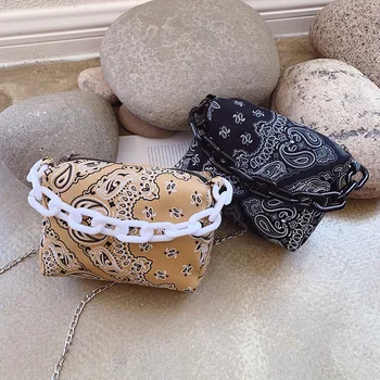 

Fashion Printing Designer Canvas Crossbody Bags For Women 2020 Thick Chain Lady Shoulder Handbags Female Travel Cross Body Bag