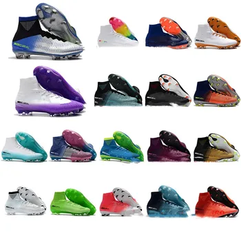 

2018 womens soccer cleats superfly CR7 Quinto Triunfo FG soccer shoes boys mens high top football boots kids neymar gold new