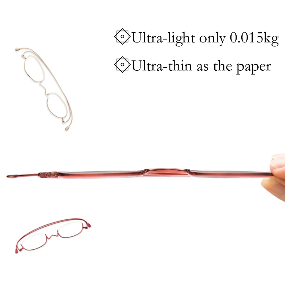 Ultralight Anti-blue Light Reading Glasses Unisex Foldable Pocket Reading Eyelasses with Case Presbyopic Glasses+1.00+1.50+2.00