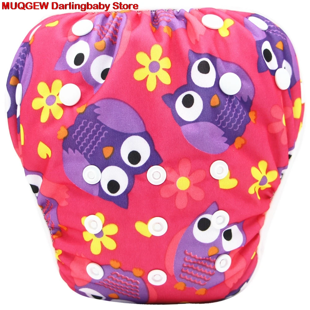 Nappies Swimwear14 Детские купальники с милым рисунком для маленьких мальчиков и девочек, плавки, шорты, герметичный многоразовый регулируемый - Цвет: Nappies Swimwear14