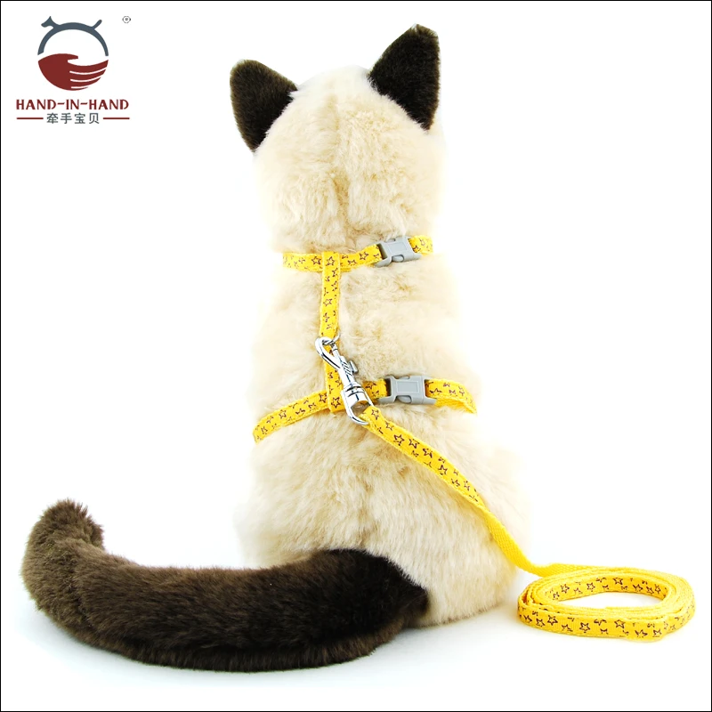 Кошка щенок маленькая Pet шлейка и поводок звезда Топик с принтом поводок для кошки набор 0,8 см