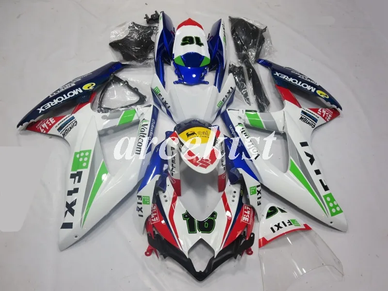 4 подарки ABS Обтекатели комплект подходит для SUZUKI GSXR600 GSXR750 08 09 10 R600 R750 K8 GSXR 600 750 2008 2009 2010 хорошее FIXI 16