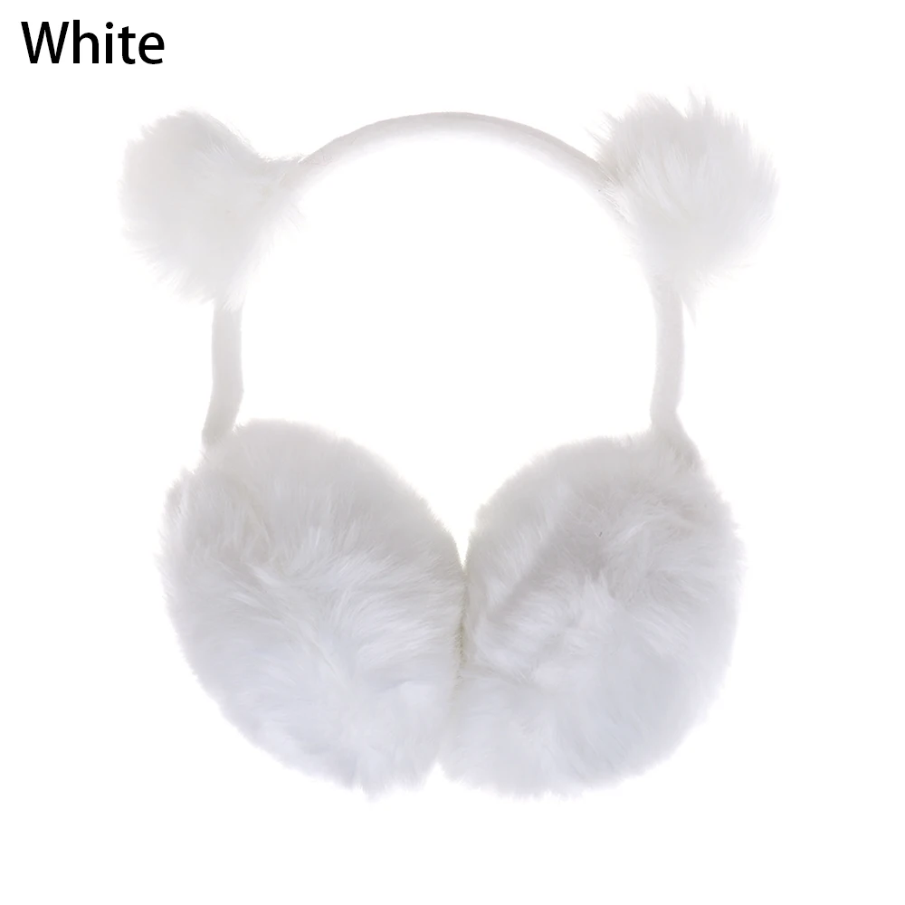 white 1 шт., новые модные удобные теплые наушники для женщин и девочек с заячьими ушками, хлопковые плюшевые мягкие теплые зимние наушники с защитой ушей - Цвет: white