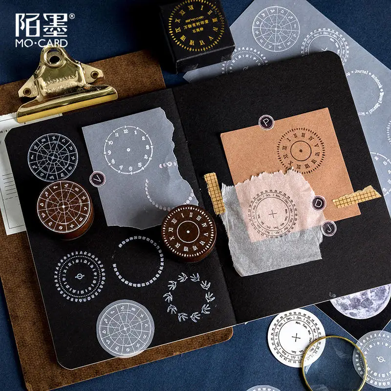 Ретро часы деревянные печать штамп винтажные деревянные и резиновые штампы для украшения молочных книг и поделок