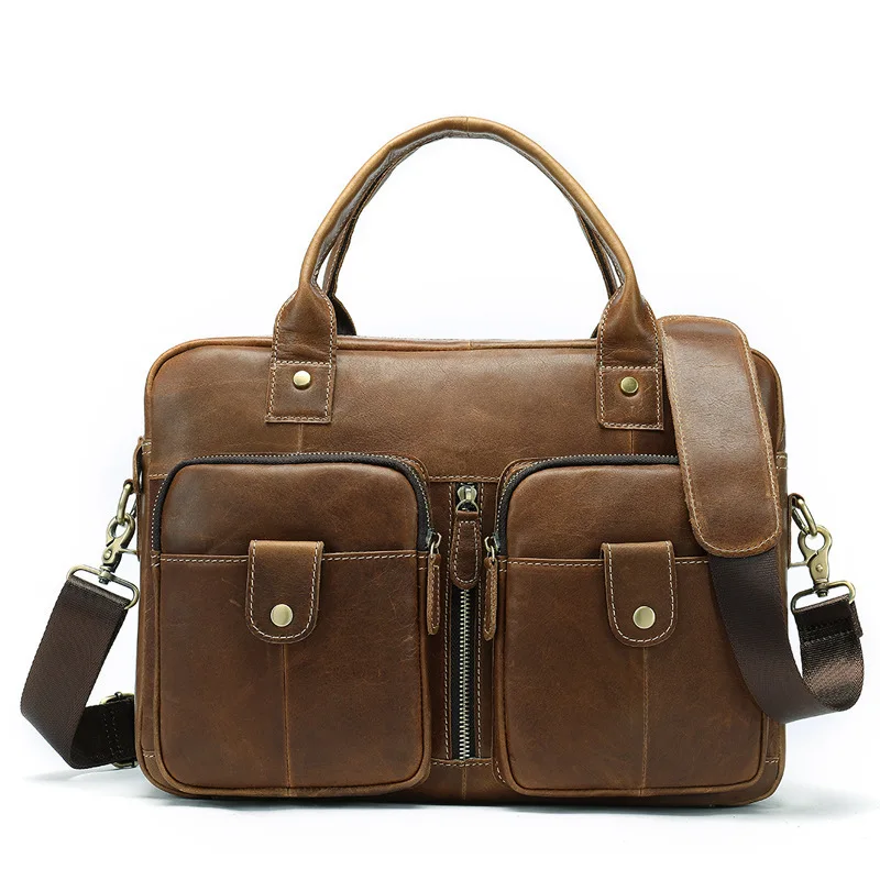 

Genuine Leather Male Package Leisure Time Man Single Shoulder Document messenger computer Bag office for men luxury handbags hot