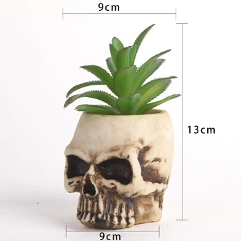 

Creative Skull Resin Flower Pot Green Succulent Planter Plant Container Decor Human Skull Flower Pot Home Office Plant Decor