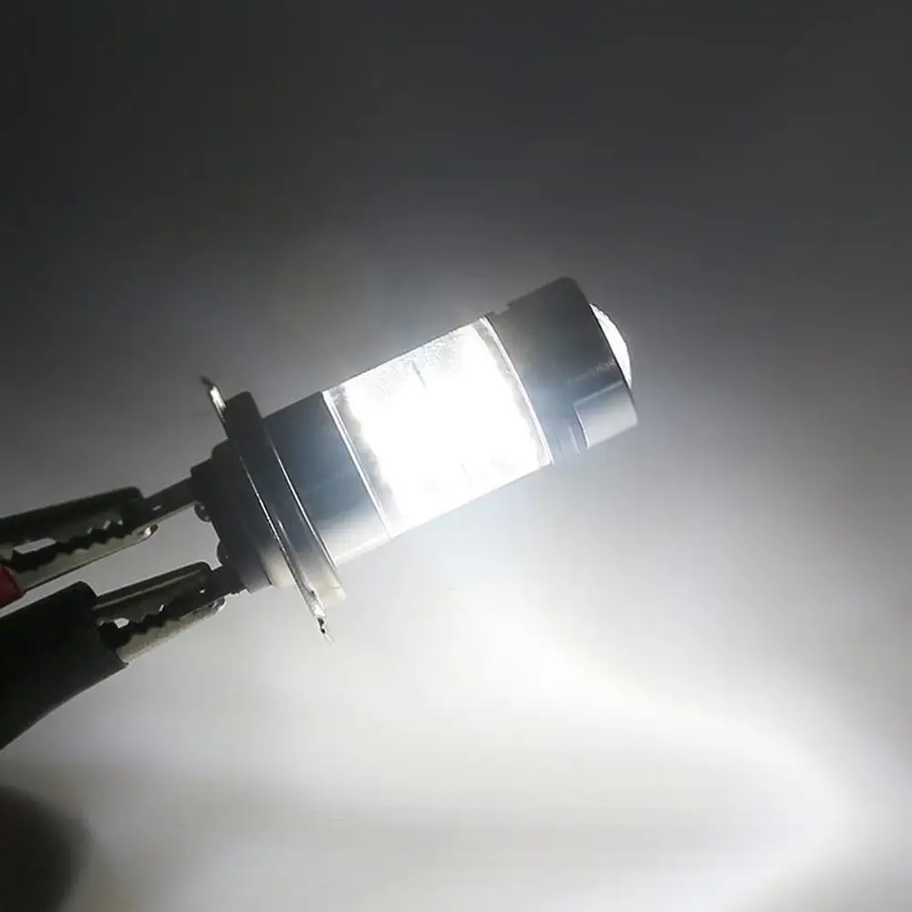 2 шт. автомобилей головной светильник лампы H7 100W 1000Lm 20SMD светодиодный автомобильный светильник лампы сигнала поворота Противотуманные фары дальнего света светильник 360 Угловая головка лампы