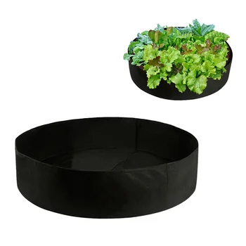 

1PC Felt Planting Bag Indoor Outdoor Round Planting Pouch Practical Gardening Seedling Bag Portable Garden Plants Black